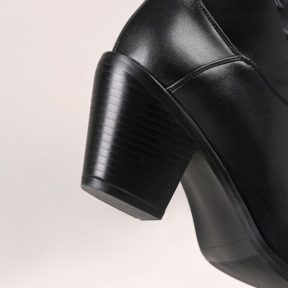 Women Black-1 Synthetic high High Boots Leather PU Stretch Over The Knee Boots - Picture 9 of 9